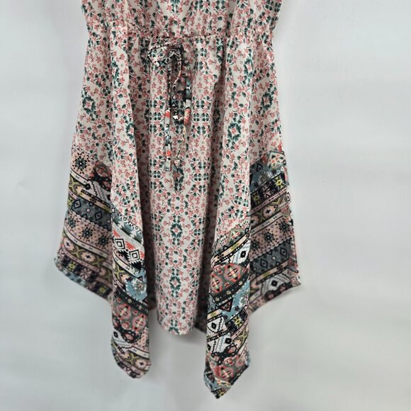 Monteau Southwest White Pink Green Bohemian Multipattern Girls Dress Size 10/12 - Picture 7 of 7